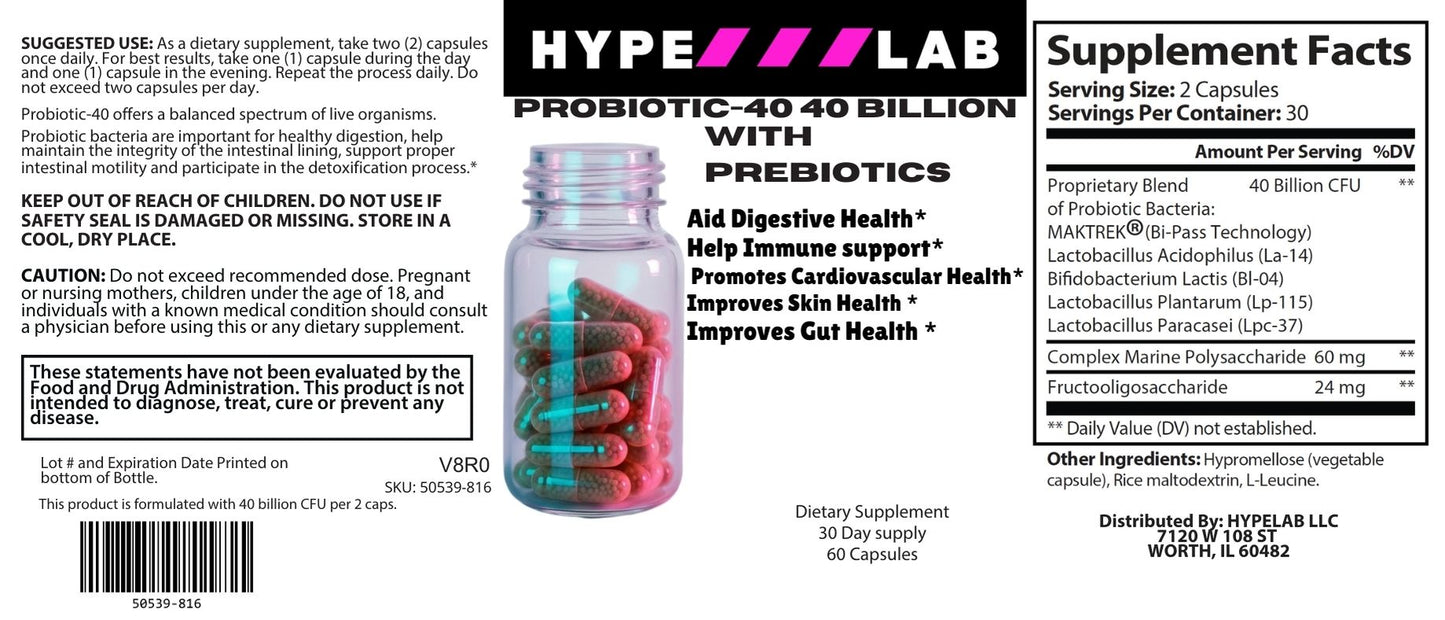 Probiotic-40 Billion CFU With Prebiotics